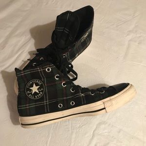 Converse High Top Plaid Shoes